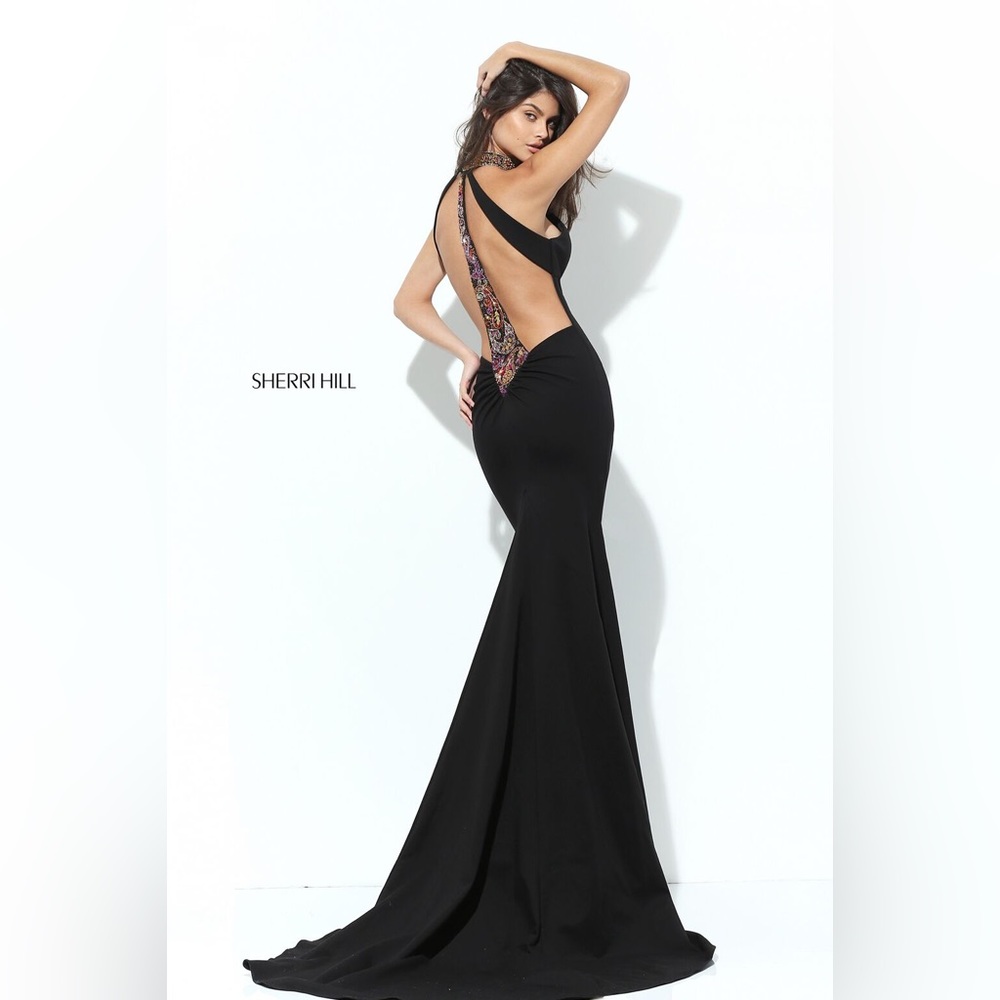 Sherri Hill Black Formal Scuba Dress 50594